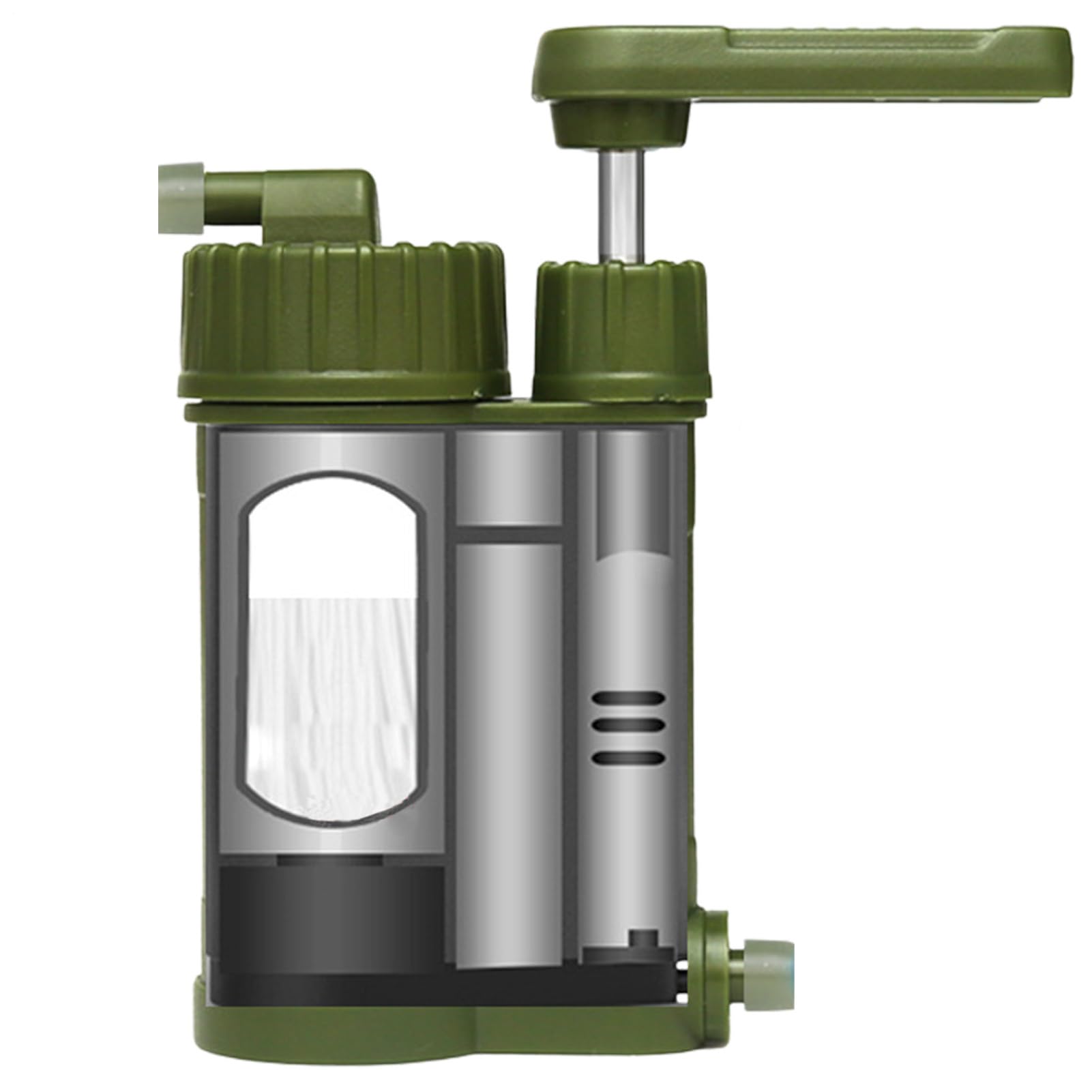 Filtro de agua portátil – de purificación de agua potable de emergencia | diseño compacto y confiable, alto flujo | supervivencia para actividades al aire libre, caza, pesca, senderismo viajes