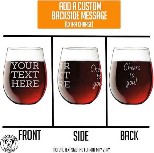 Miniatura 5 de Vaso de vino personalizado grabado para el Día de la Madre de 17 onzas sin tallo, regalos de vino para mujeres, regalos personalizados para mamá