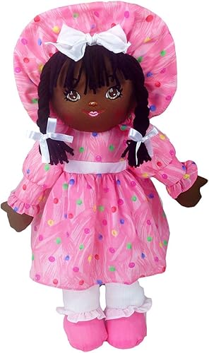 Anico Muñeca de juego bien hecha para niños, Sweetie Mine, afroamericana, 18 pulgadas de alto, rosa