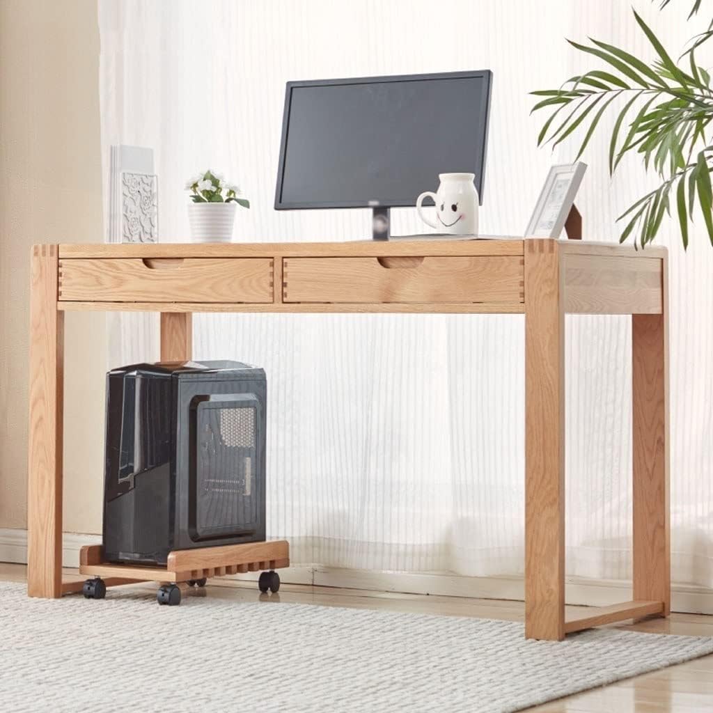 ENGENDER PC Stand Computer Tower Cart, Wood Mobile PC Holder, Computer Host Stand with Wheels Under Home Office Desk, CPU Rolling Stand Computer Tower Stand