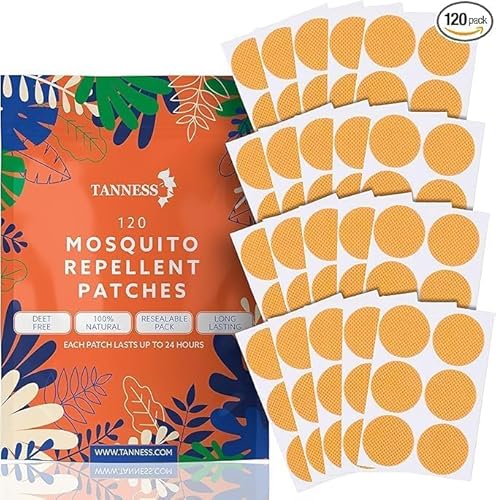 Tanness Mosquito Patches (x120) – Natural Insect Repellent, Designed to Repel All Types of Mosquito, Midge & Insects - The Mosquito Repellent Patches Offer 24 Hours Protection (2880 Hours per Pack)!