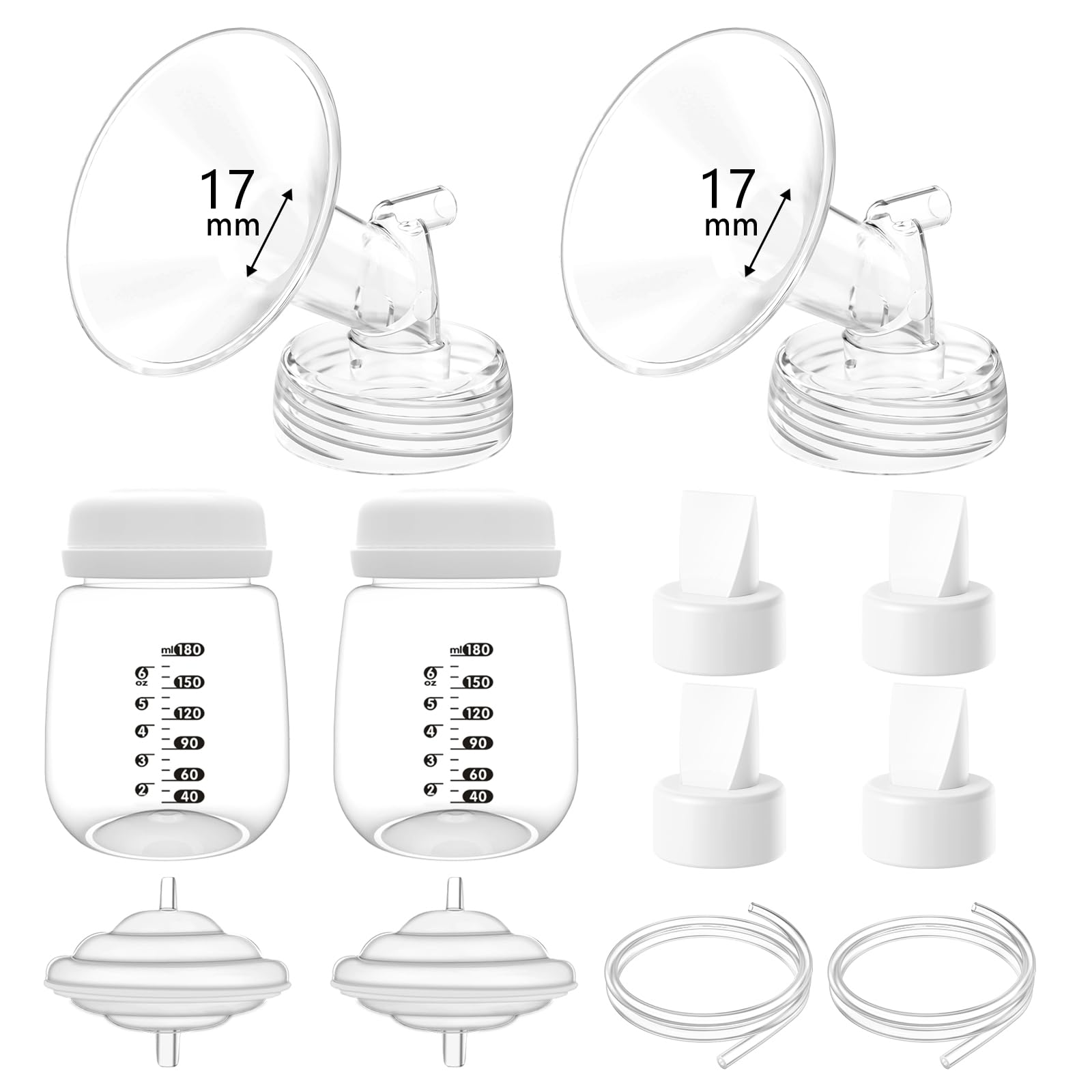 17mm Pump Parts Compatible with Spectra S1/S2/9 Plus,Spectra Replacement Pump Parts,Full Set Replace Include 17mm Flange, Duckbill Valve, Backflow