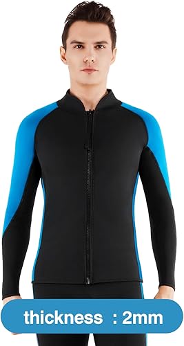 Vista 7 de FLEXEL Traje de neopreno para mujeres y hombres, traje de neopreno de manga larga de 0.079 pulgadas con cremallera frontal de 0.118 pulgadas, 0.079