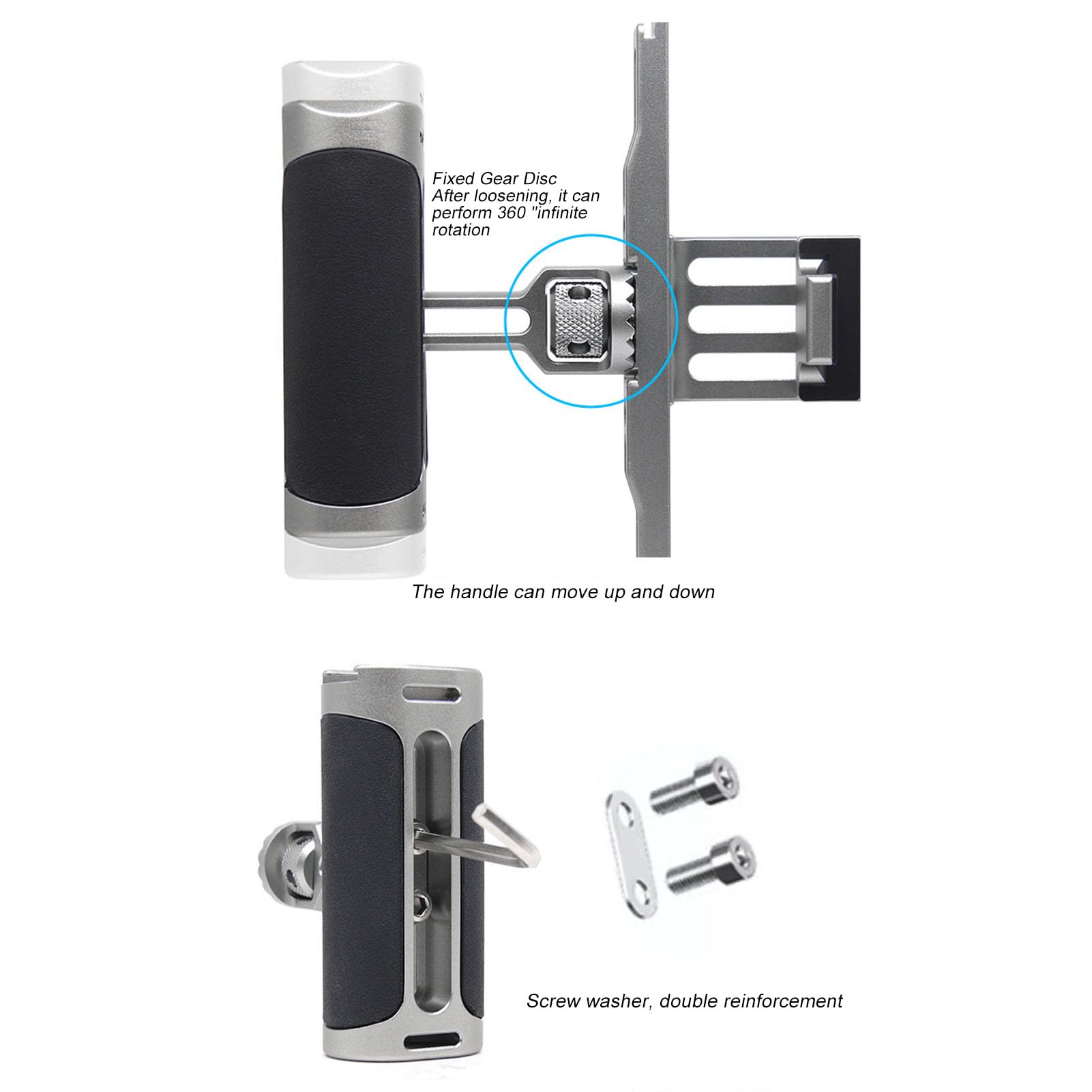 Garsent Gabbia Video per Telefono, Kit Video per Smartphone con Doppia Impugnatura in Silicone, Custodia Cinematografica per Telefono con Espansione Multiinterfaccia per Videomaker,