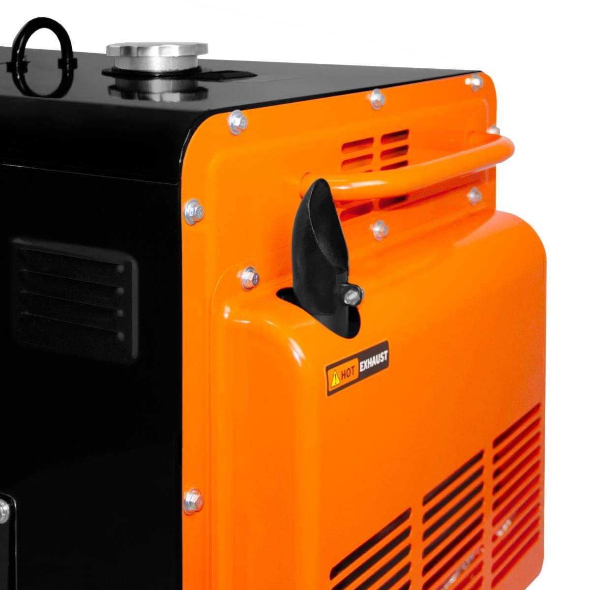 Generador Eléctrico Diésel Trifásico Silencioso Gasolina 400V 6500W 13CV, con Interruptor de Transferencia Automática(ATS),20L Capacidad de Tanque Combustible,Juego Herramientas+Embudo de Combustible