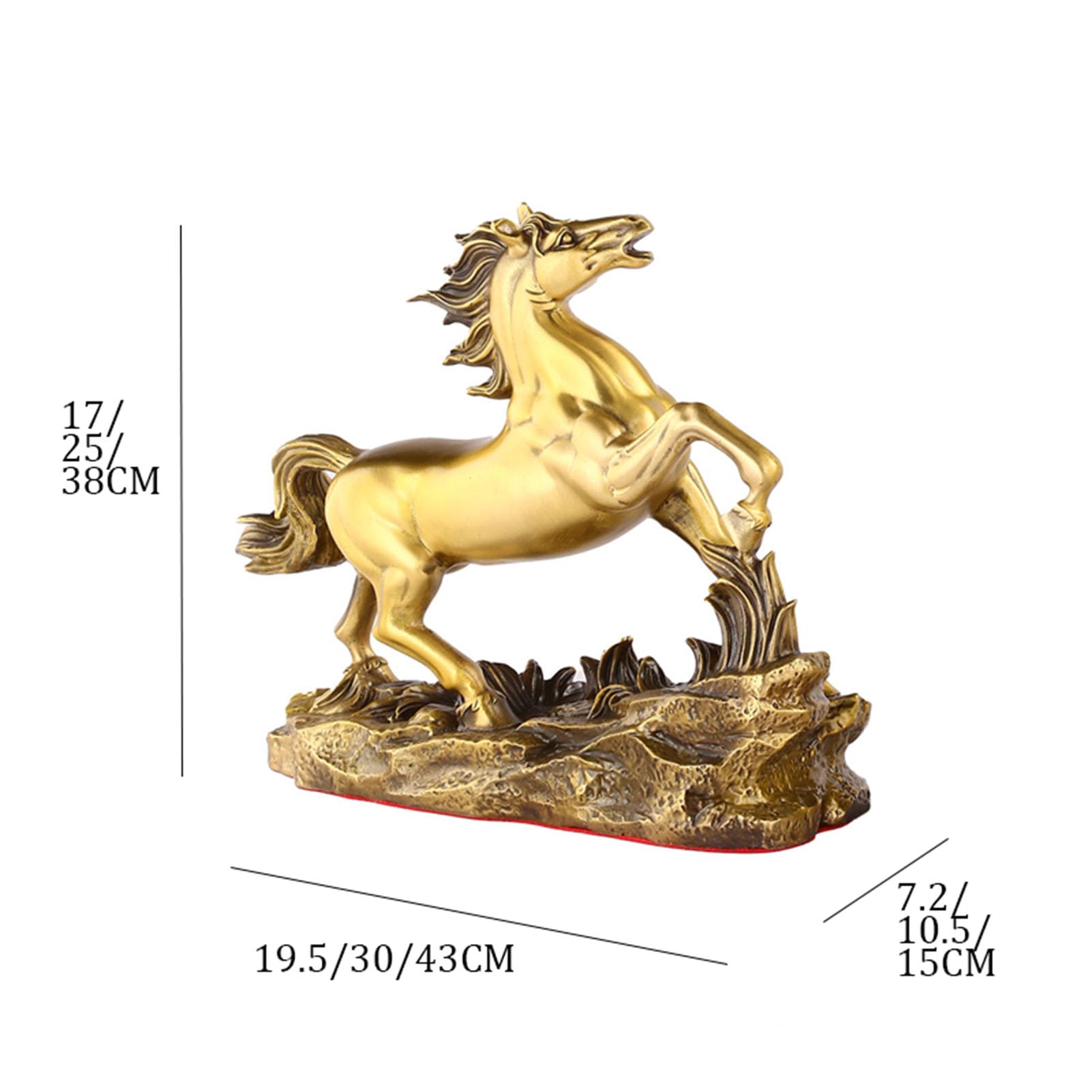 Pomnik mosiężnych koni, rzeźba galopującego konia Feng Shui, figurka Valiant Steeds na sukces i dobrobyt, dekoracje do domowego biura w stylu vintage, idealny prezent dla biznesu,M