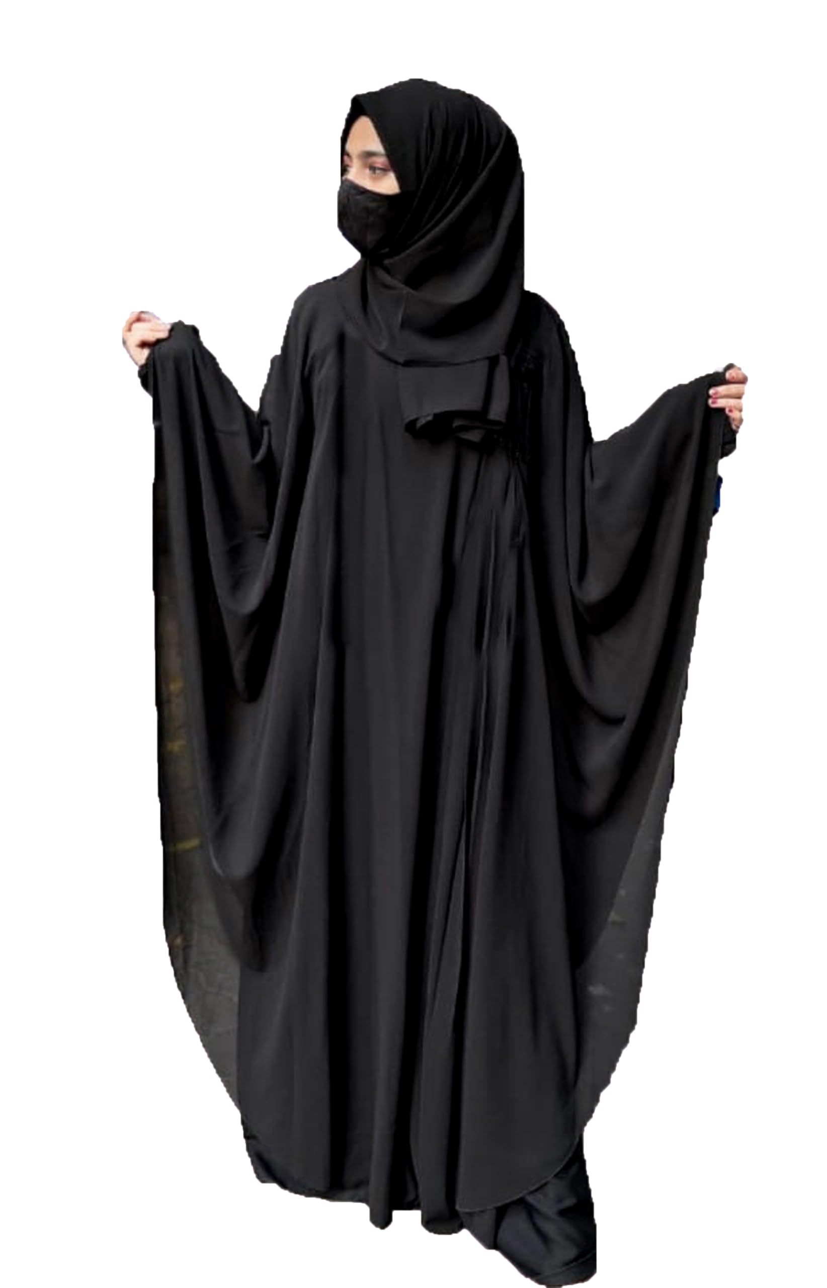 BURAQUE DESIGNER Nida fabric Free Size Muslim Burqa/Abaya & Burkha Dress for Muslim women and Girl's (F01-Burkha)