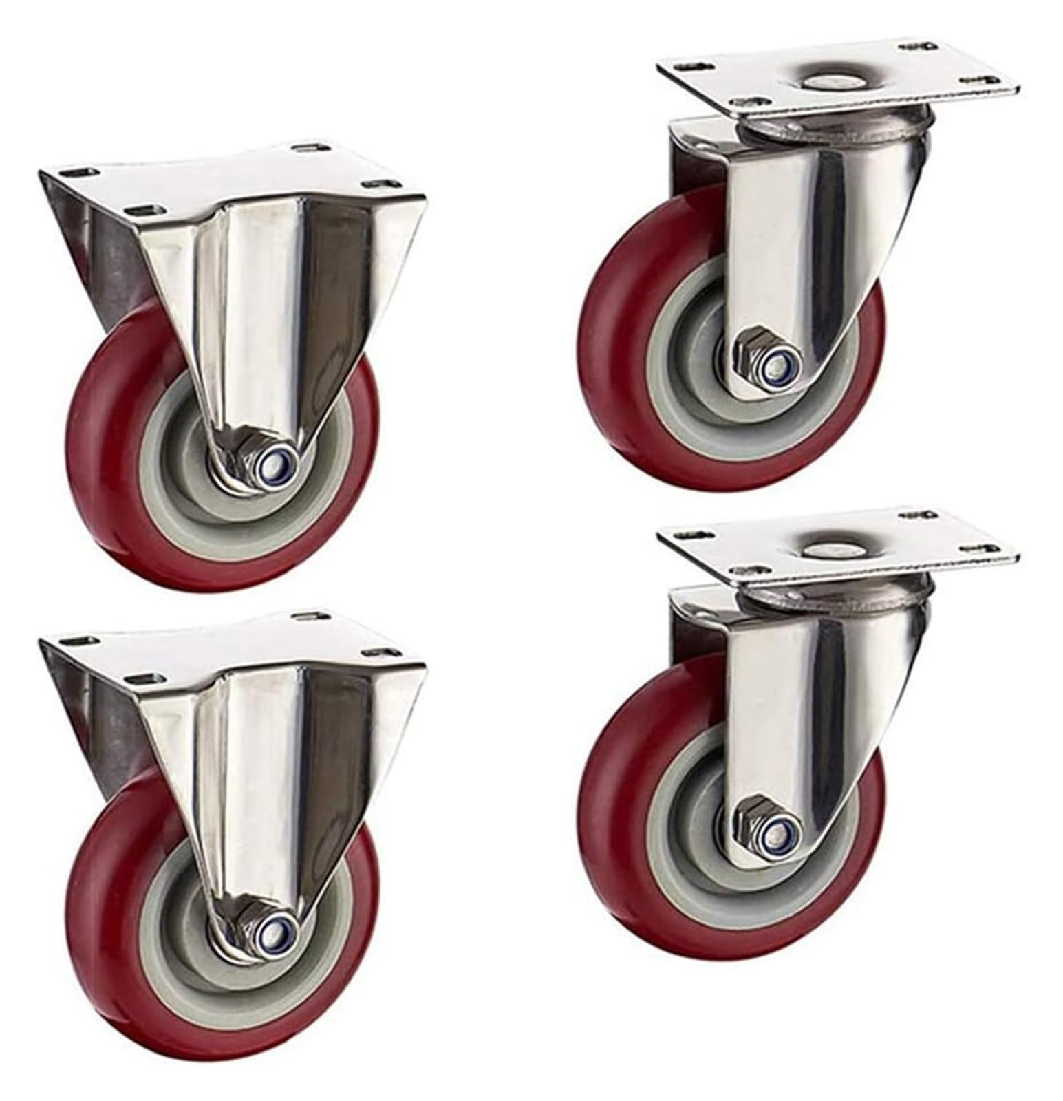 GYRAZXS Heavy Duty 4x Wheels for Trolleys 300kg Capacity Polyurethane Casters with Brake Perfect for Workbenches Sofas and Shoe Baskets and Reliable Mobility Solutions