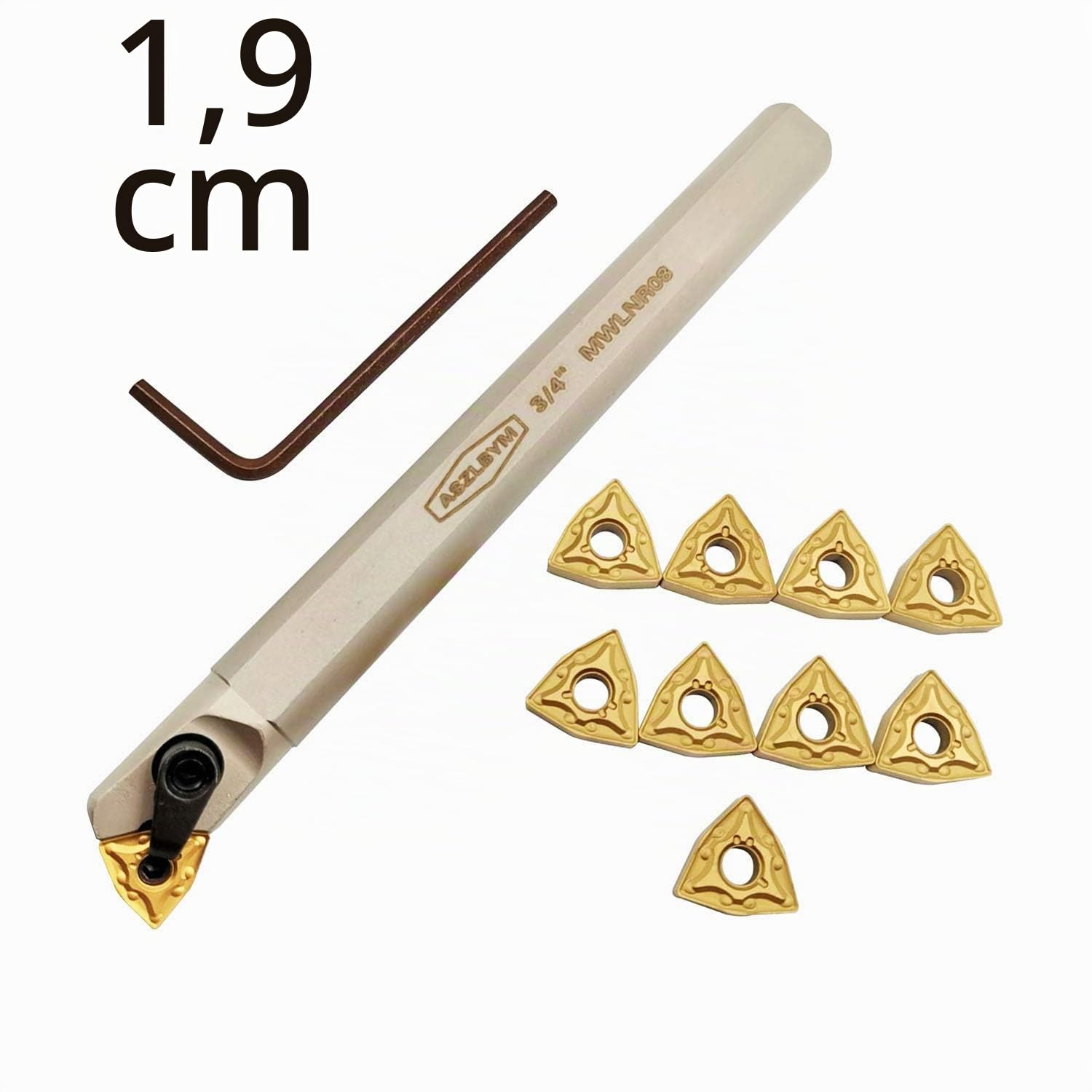 3/4" Portautensili Per Tornitura Con Barra Di Alesatura Interna Per Tornio S20R-MWLNR08 Con Inserto Per Tornitura in Metallo Duro Indicizzabile WNMG432