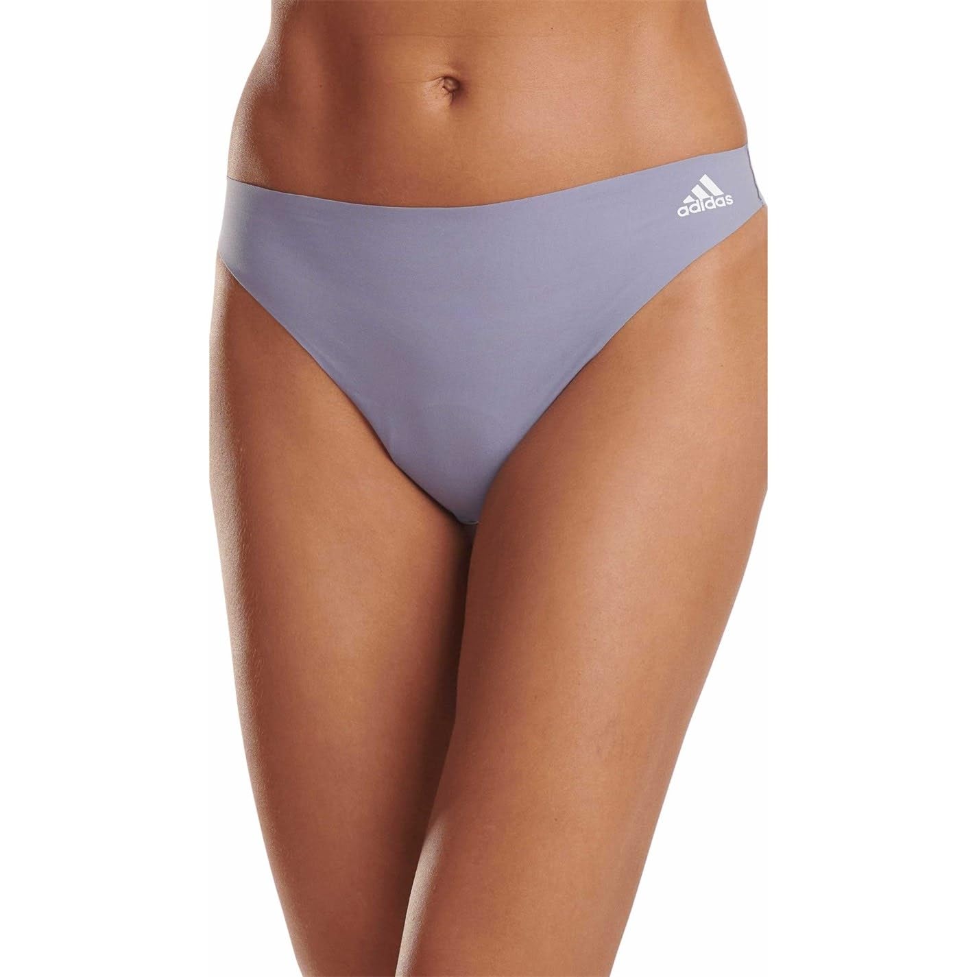 Adidas Women's Logo Thong - Greyblue - 12 (M)