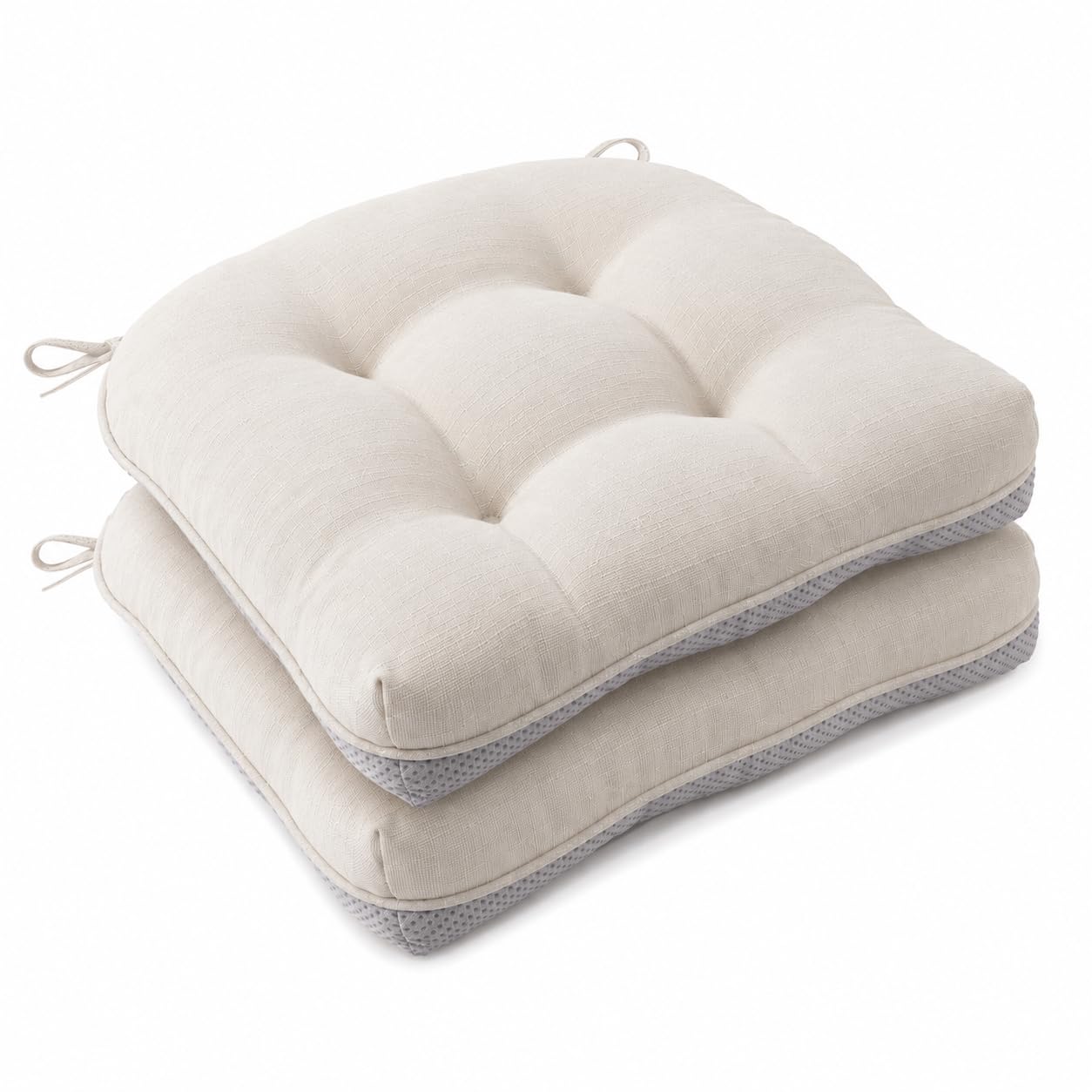 Battilo Chair Cushions Set of 2 for Dining Chairs, 15.5"x15.5"x4", Beige
