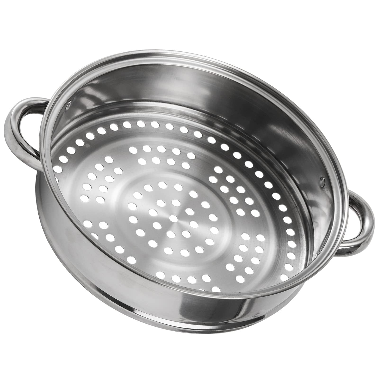 THEGA Dampfgarer Zum Kochen - Dampfgartopf Mit Dampfeinsatz, 2-stöckiges Stapel- Und Dampftopf-Set Mit Glasdeckel, Dampfgarer Aus Edelstahl Mit Doppelgriff, Für Alle Herdarten(32cm)