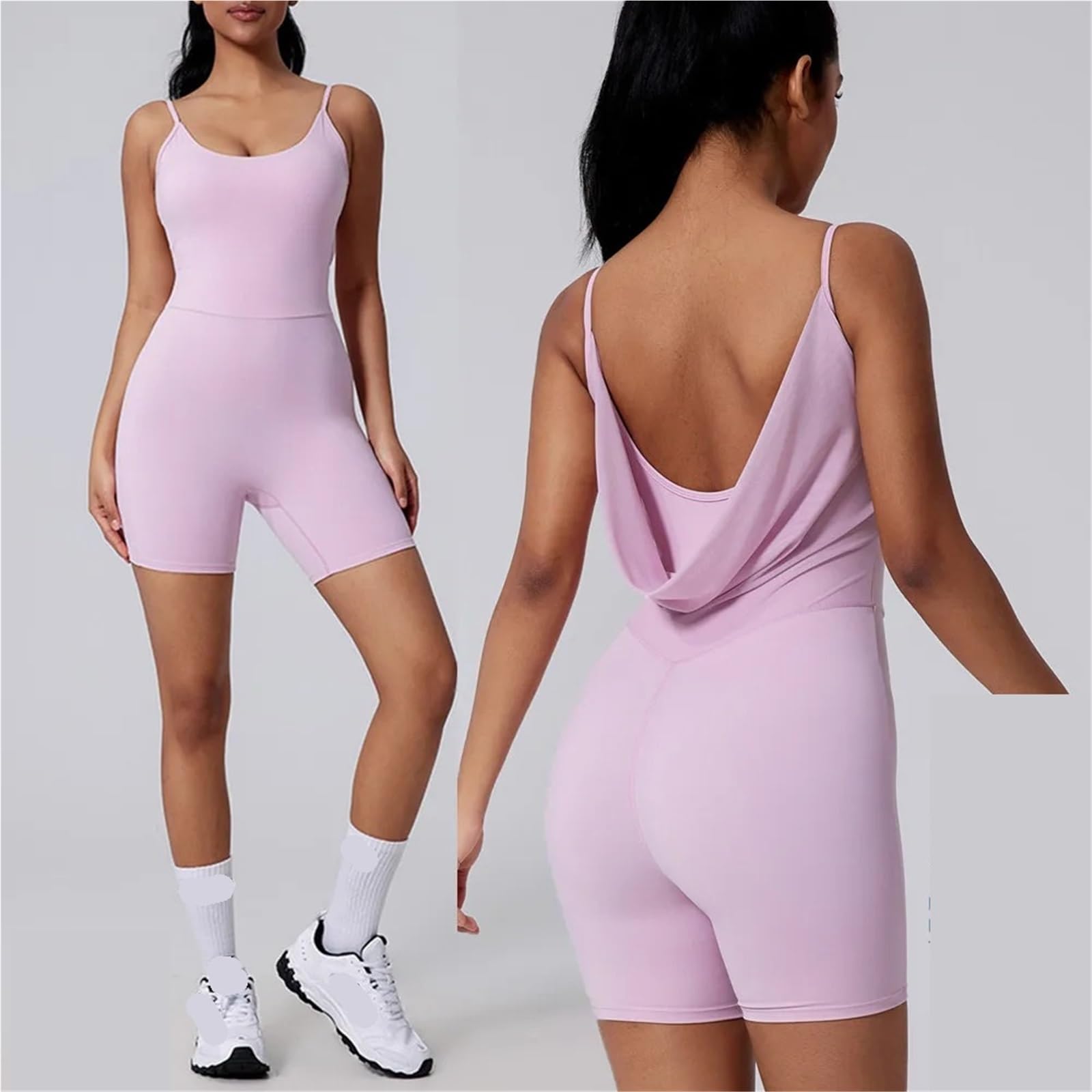 Combinaison De Yoga Une Pièce Pour Femmes Ensemble de yoga for femme avec coussinet en et dos en, short, combinaison une pièce, fitness, sport, course à pied, slim, gym, fitness, XP13