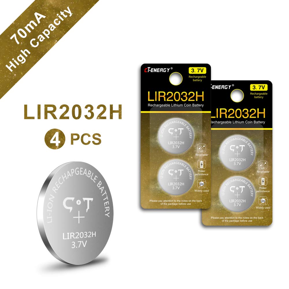 Buy LIR2032 Rechargeable Batteries 3.7V with High Capacity 70mA Can Be