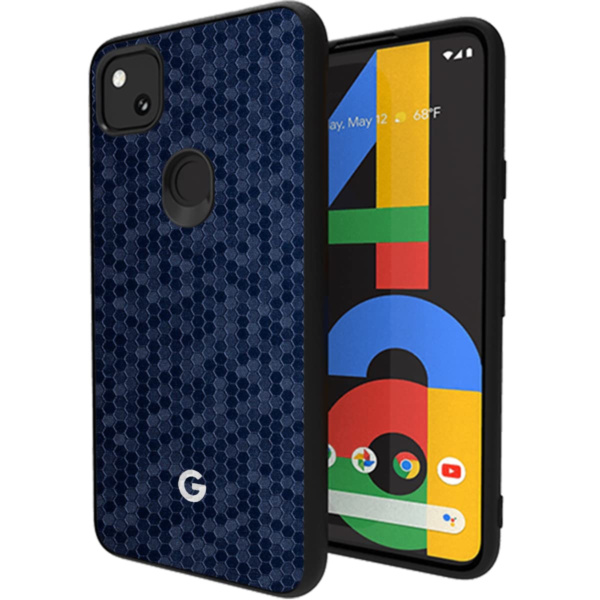 Riggear Sleek Google Pixel 4A Back Case Cover (TPU+PC | Blue Hive)