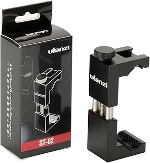 ULANZI Metal Phone Tripod Mount with Hot Shoe Mount Smartphone Video Rig Tripod Mount Adapter,ll065
