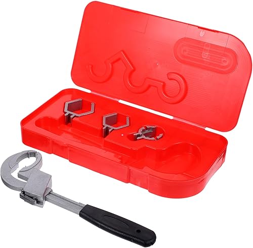 Angoily Juego de llaves de lavabo, llave de aleación para baño, herramienta de fontanería con cabezal de caja para inodoro, fregadero de baño, llave