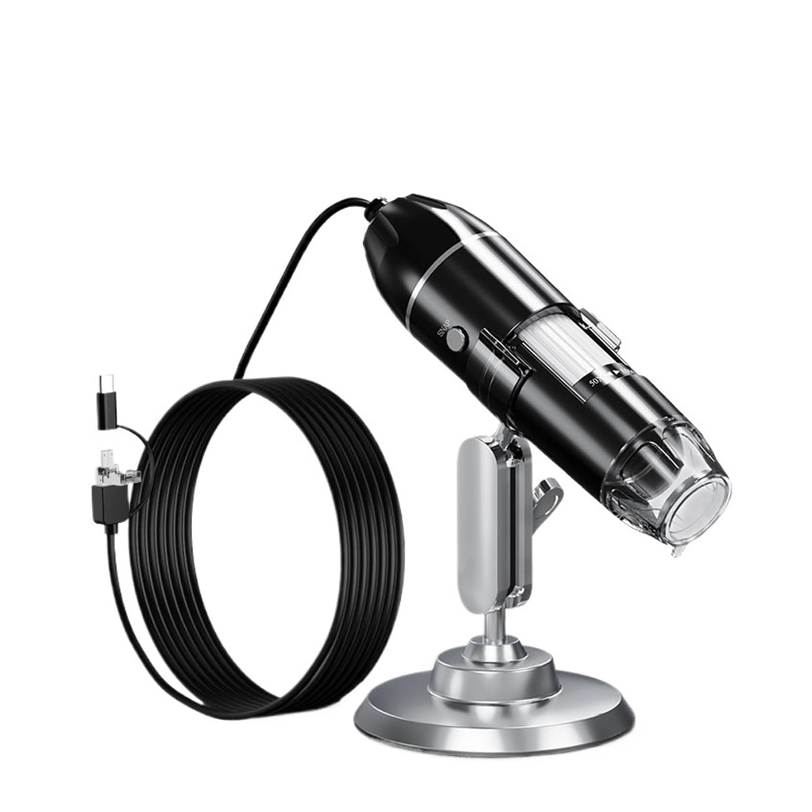 1600X USB Digital Microscope 3in1 Type C Electronic Microscopes for Soldering 1080P HD with 8LEDs Compatible(3in1 2MP)