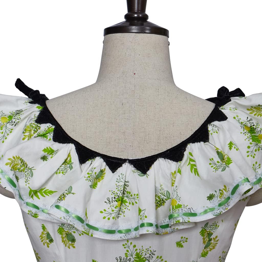 LoliMiss Gone with The Wind Scarlett Cosplay Costume Cute Green Floral Southern Dress Gown