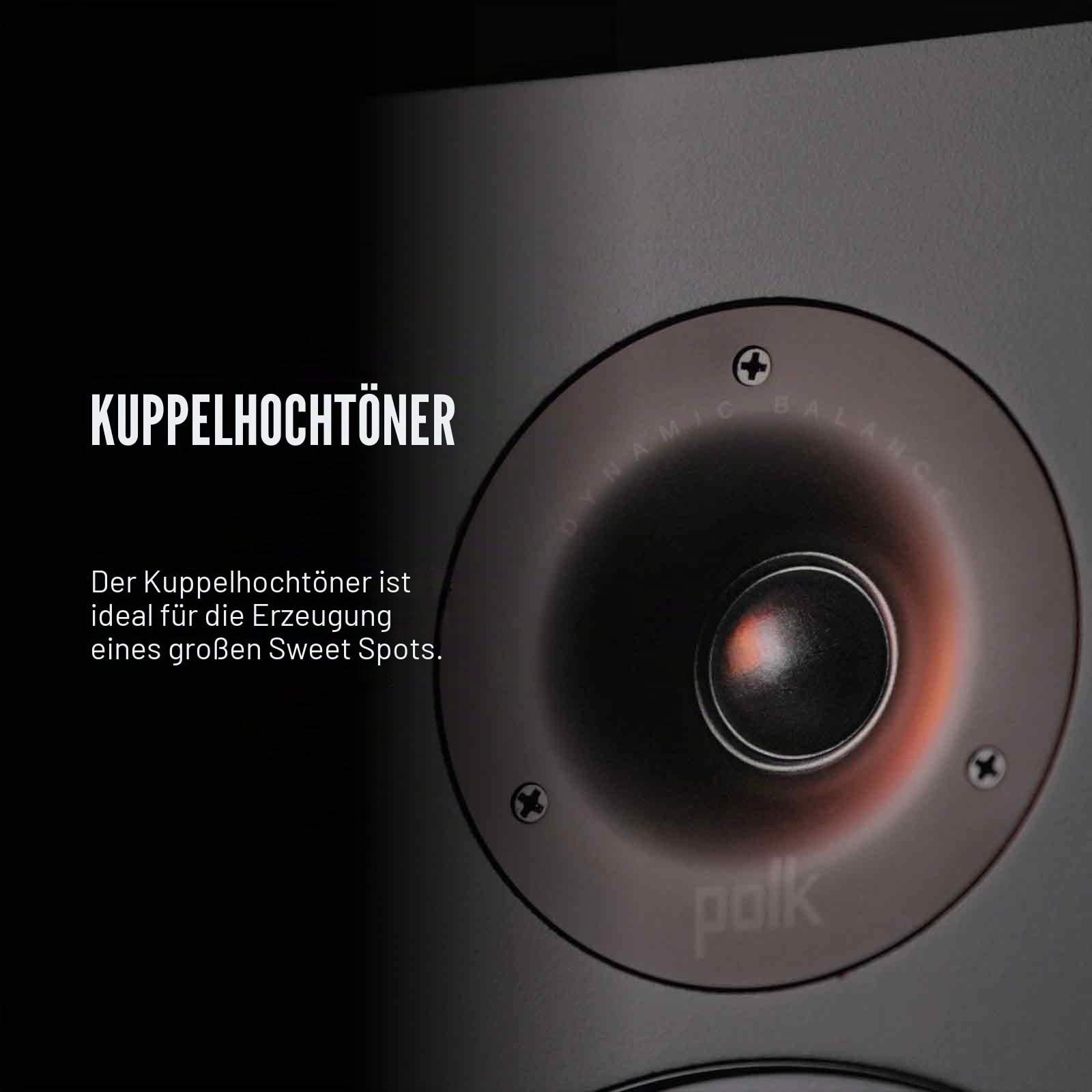 Polk Audio T50 Standlautsprecher, HiFi Lautsprecher für Musik und Heimkino Sound, passiver Full Range Lautsprecher, 20-150 Watt, 8 Ohm, 38Hz – 24kHz (Stück)