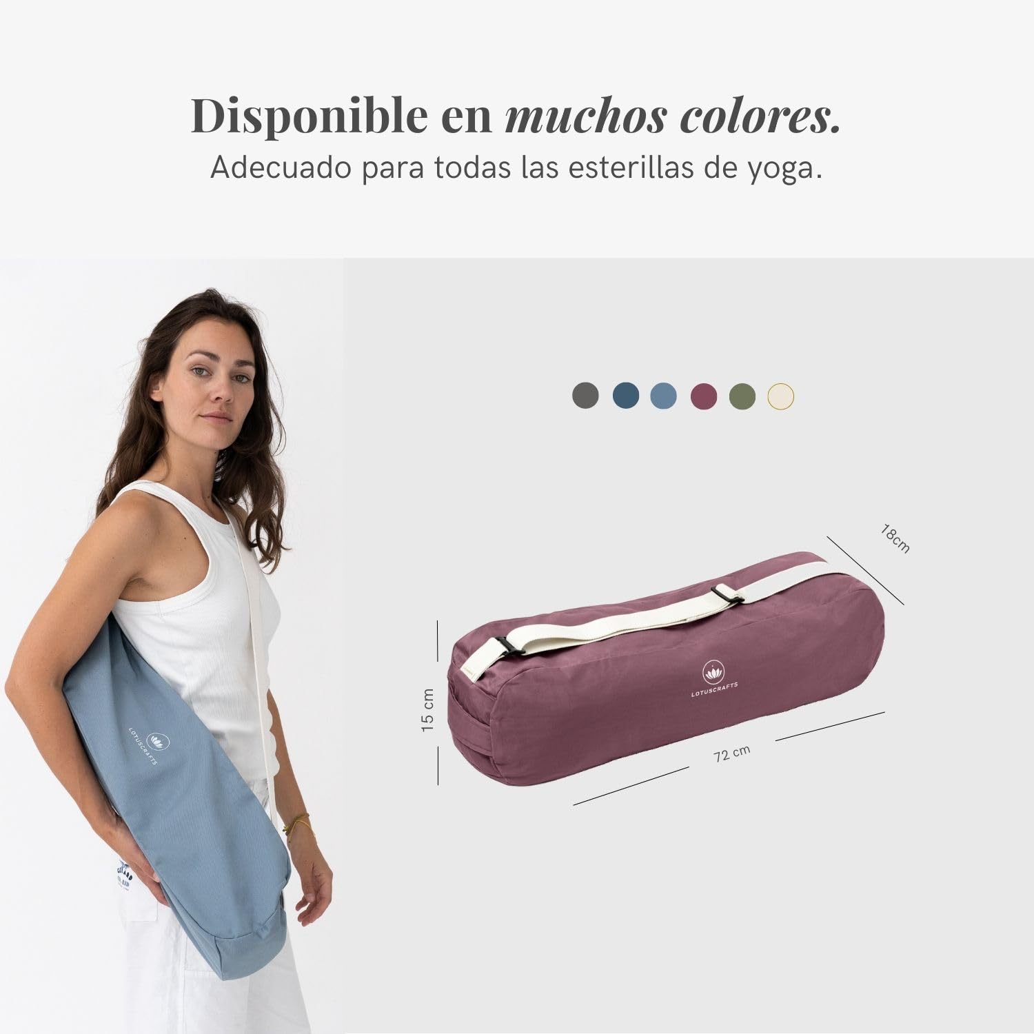 Lotuscrafts Bolsa Yoga para Esterilla PUNE - Justa y Ecológica - Funda Esterilla Yoga - Bolsa Esterilla Yoga - Bolsa para Esterilla De Yoga y Accesorios Yoga - Yoga Mat Bag