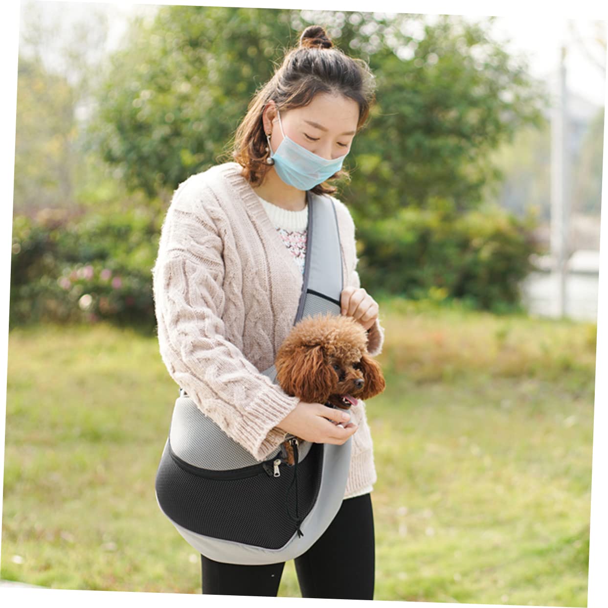 BESPORTBLE Pet Travel Carrier Sling Bag for Small Dogs Mesh Pet Sling Head Out for Puppy