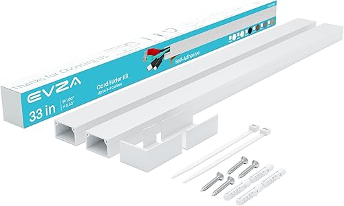 Miniatura 2 de Cord Hider - Cubierta de cable, cubierta de cable, protector de cable, kit de canaleta blanca pintable de 33 pulgadas, para ocultar cables, montaje