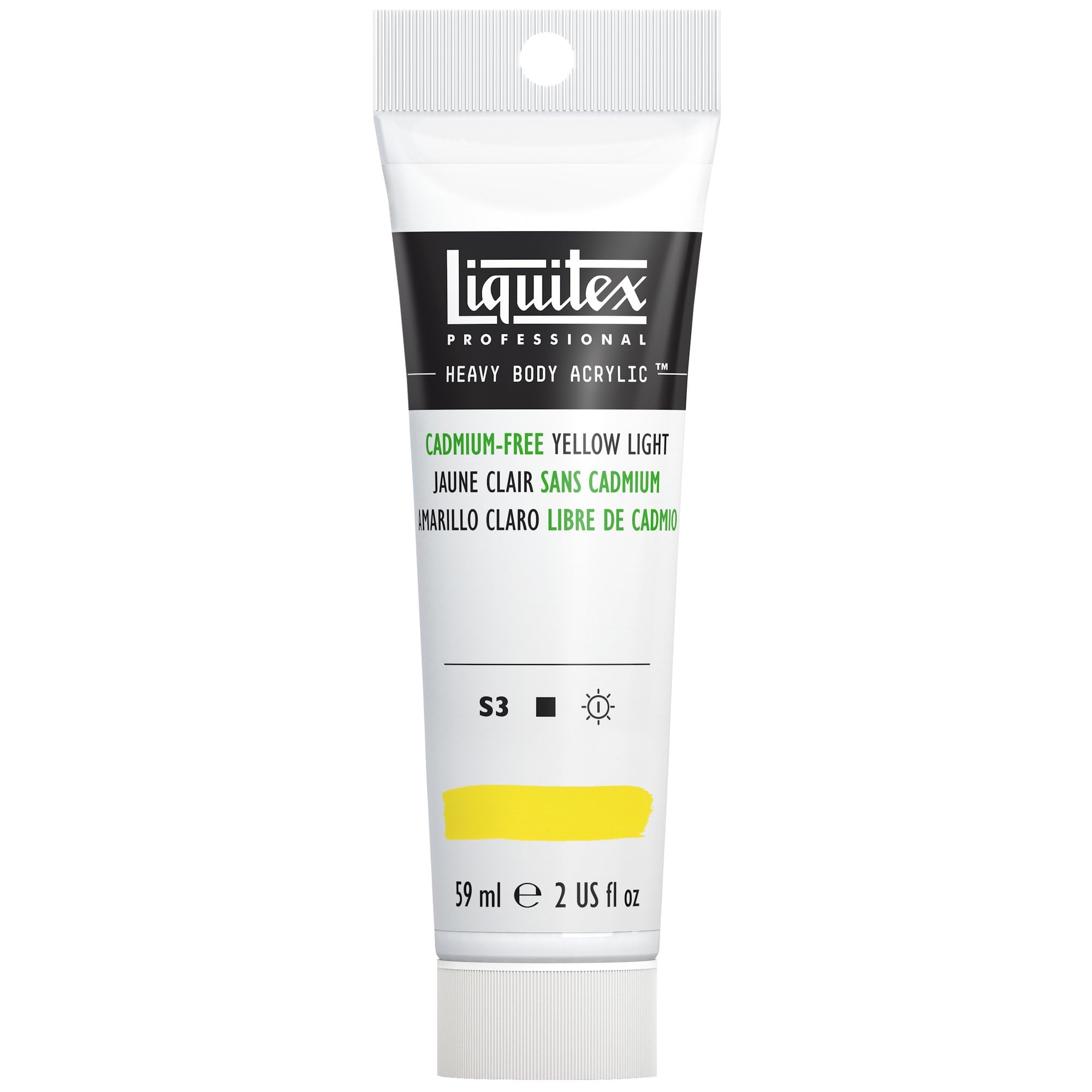 Liquitex 1045889 Professional Heavy Body Acrylfarbe in Künstlerqualität mit ausgezeichneter Lichtechtheit in buttriger Konsistenz, 59ml Tube - Kadmiumfrei Gelb hell