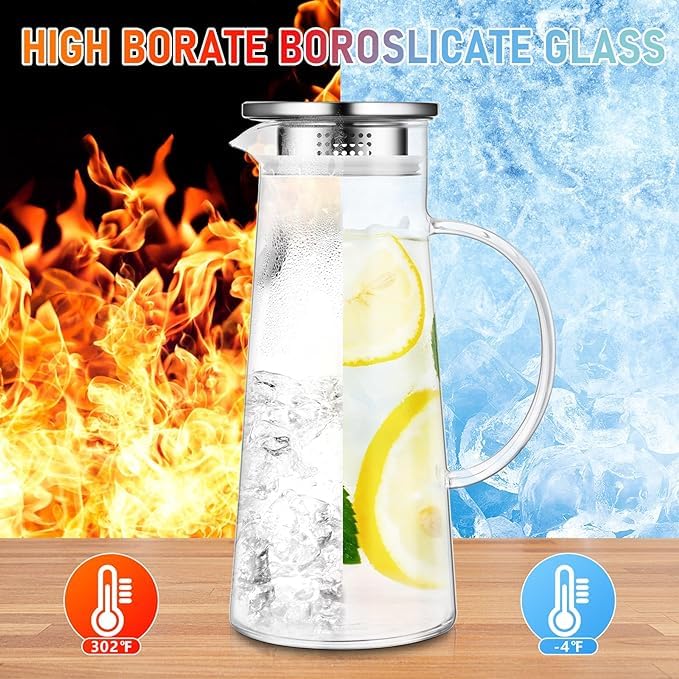 Image of Premium Water and Juice Glasses Set of 6 280ML and 1.8 Liter Water Jug 1 piece,Transparent Glass and Jug Set for Dining Table,Party,Gift Set,All pourpse use (7 Piece) (MT-2)