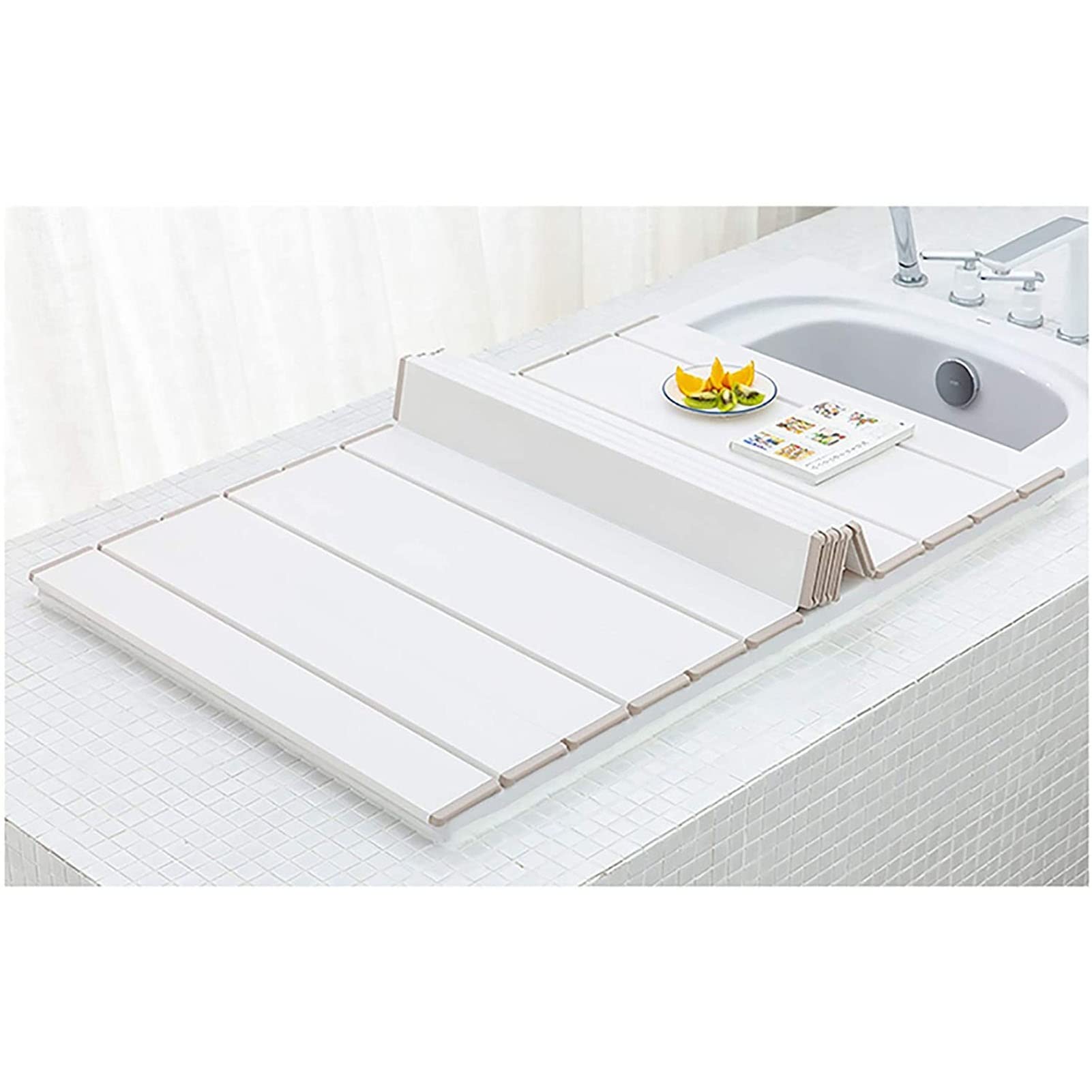 LANRUEU Polypropylene Bathtub Insulation Cover, Non-slip Anti-dust Shutter Bath Lid Tray, Save Space Board, Folded Width 9.5cm(120x75x1cm)