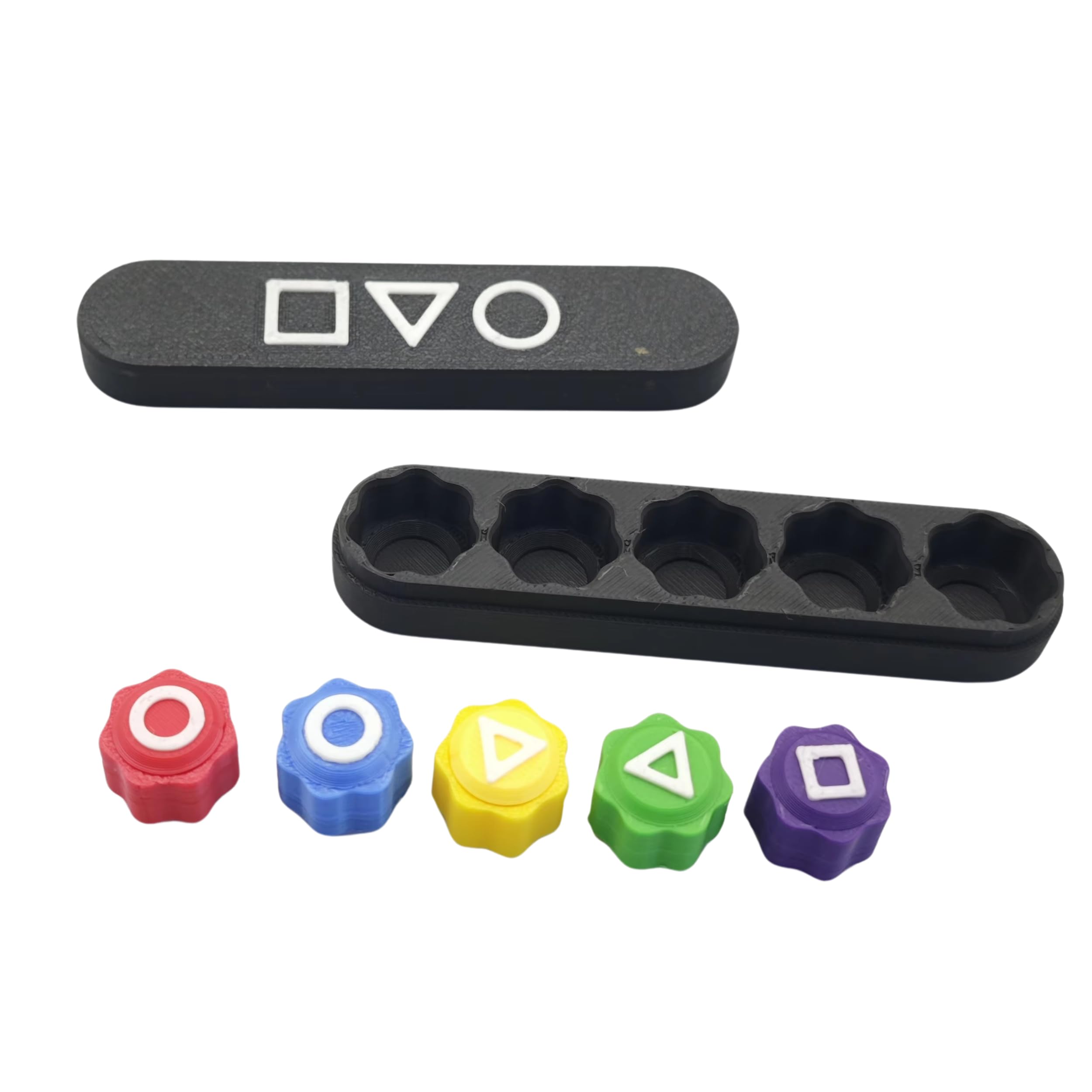 Lefan Gonggi Game Set, Stones Plastic Playing Pieces with Storage Case, Squad Traditional Korean Game 1 Set (5 Pieces with Box)