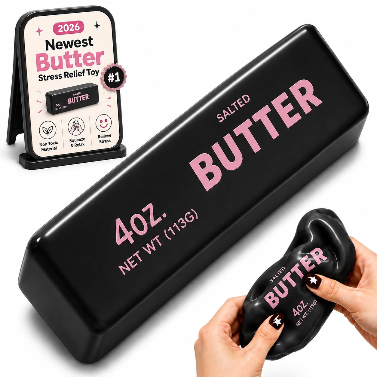 Crunchy Soap Asmr Stress Ball, Realistic Handmade Bar (Black butter) — image 1