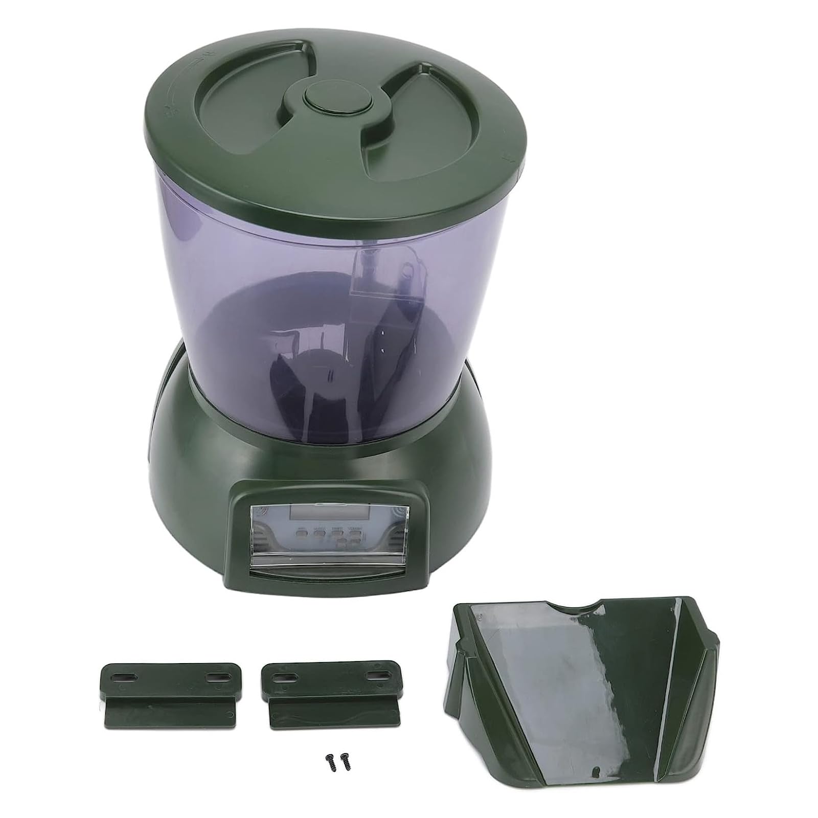 Alimentatore Automatico per Pesci da 4,5 Litri Display LCD Alimentato A Batteria Distributore Automatico di Mangime per Pesci da Laghetto per Acquario di Pesci