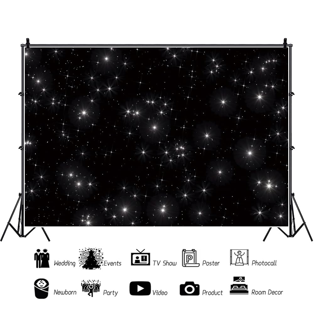 Tapices De Pared Renaiss 2.2x1.5m Fondo De Estrellas De Brillo De Cielo Nocturno Fondo De Fotografu00eda De Cielo Estrellado De Galaxia De Vinilo Decoraciu00f3n De Fiesta De Photocall Cumpleaños