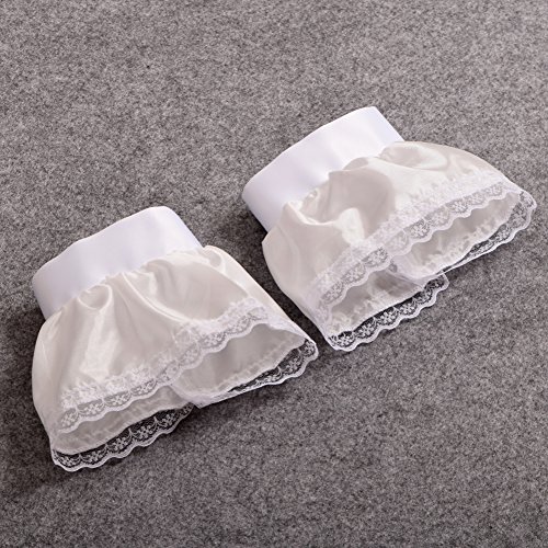 Blessume White Colonial Lace Jabot Cuffs Set Costume Accessory (Little White Colonial Cuffs) #TOP1