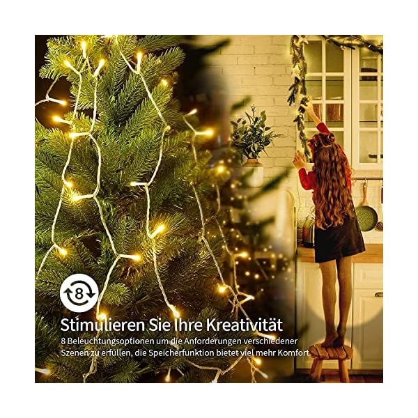 2x6m 50er LED Outdoor Lichterkette Batterie,Micro Lichterketten für Zimmer mit Timer,IP65 Wasserdicht Innen… – Bild 7