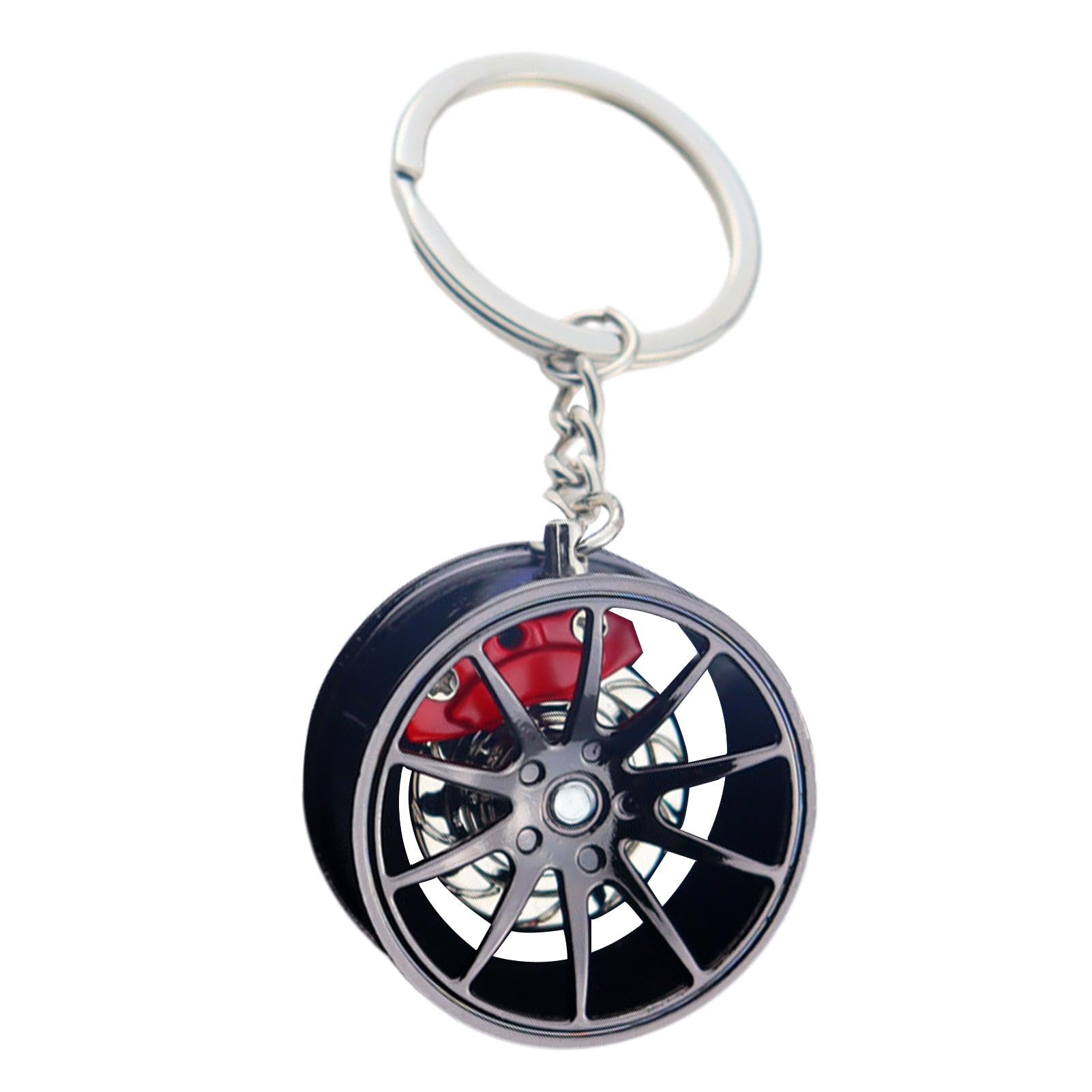 Metal Wheel Tire Rim Keychain | Auto Hub Keyring Interior Decoration for Men