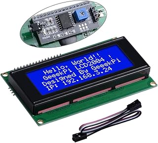 GeeekPi IIC I2C TWI Serial LCD 2004 20x4 Display Module with I2C Interface Adapter Blue Backlight for Raspberry Pi Arduino STM32 DIY Maker Project BPI Tinker Board Electrical IoT Internet of Things