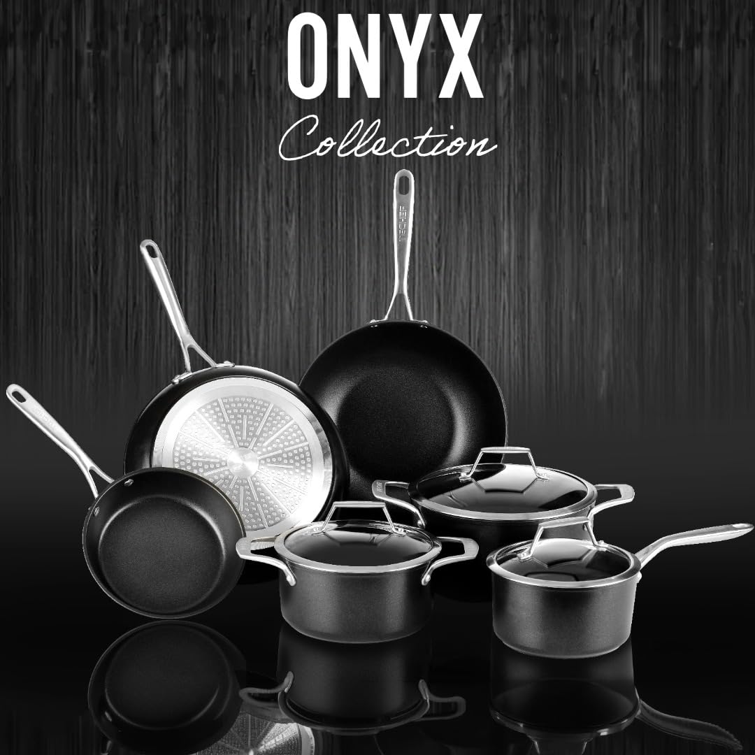 TECHEF Onyx-Kollektion, mit Teflon-Platin-Antihaftbeschichtung (PFOA-frei) 10-inch schwarz
