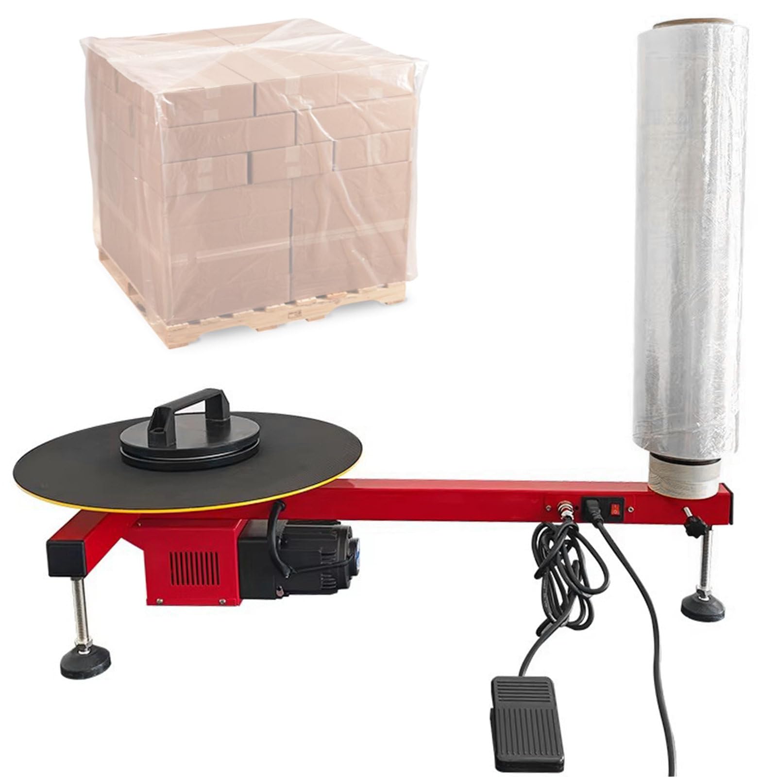 Elektrischer Stretchfolienwickeltisch, Hochleistungsfolienwickeltisch, Stretchfolienwickelspender, Elektrische Folienwickelmaschine mit 40 cm Drehtisch