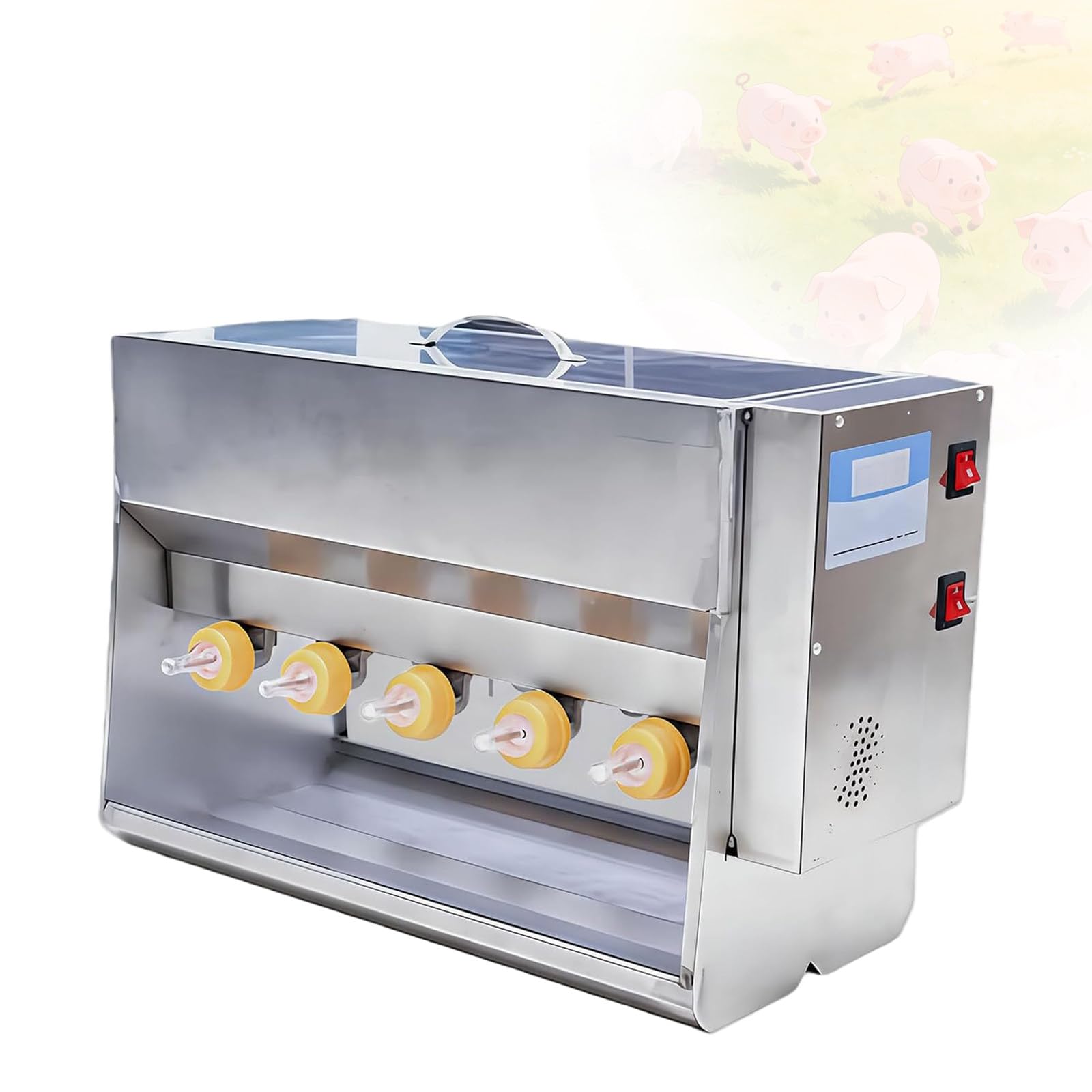 Distributeur automatique de lait porcelet en acier inoxydable avec couvercle