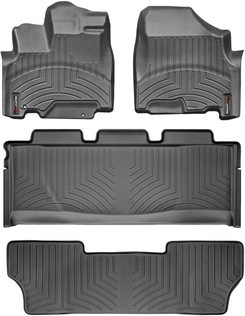 WeatherTech Custom Fit FloorLiners for Honda Odyssey - Full Set (443141-44049-2-3), Black