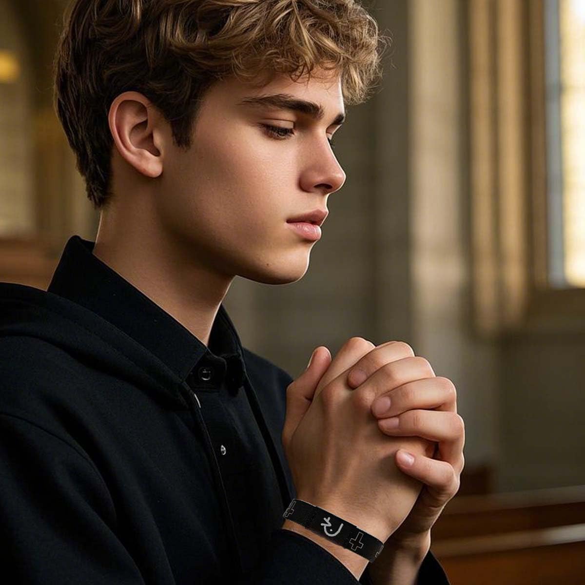 Daily Bible Verse Cross Bracelet For Men Women Elastic Canvas Cloth Wearable Wristbands Inspirational Bracelet Customized Personalized Easter Jewelry Gifts 2 Pack - Image 5