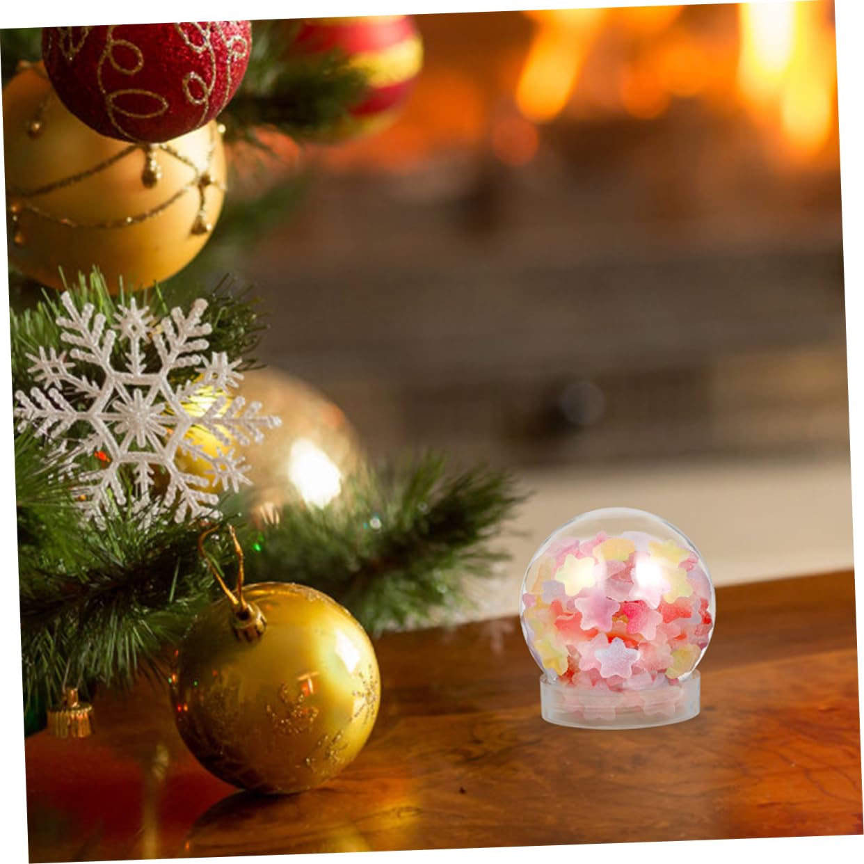 SHERCHPRY 2 Series Bola De Nieve De Bricolaje Globo De Nieve De Bricolaje Decorativo Navidad Artesanía En El Mundo De La Nieve Pequeña Bola De Nieve El Plastico Transparente 20 Piezas*2