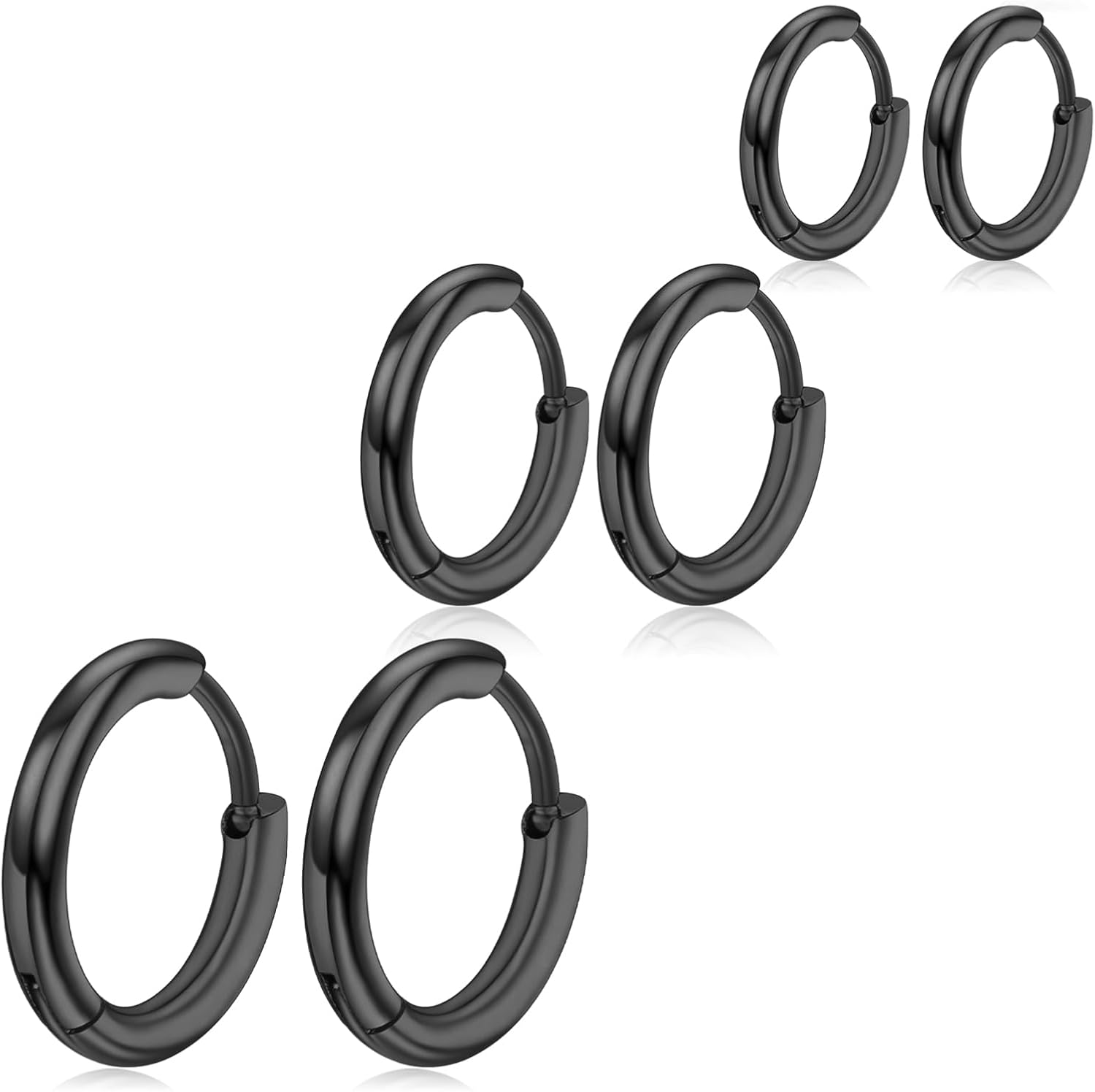 Yolev 316L Surgical Stainless Steel Small Hoop Earrings 8mm 10mm 12mm Hypoallergenic Thin Hoop for Hypoallergenic Cartilage Earrings Lightweight Small Hoop Earrings - Image 5