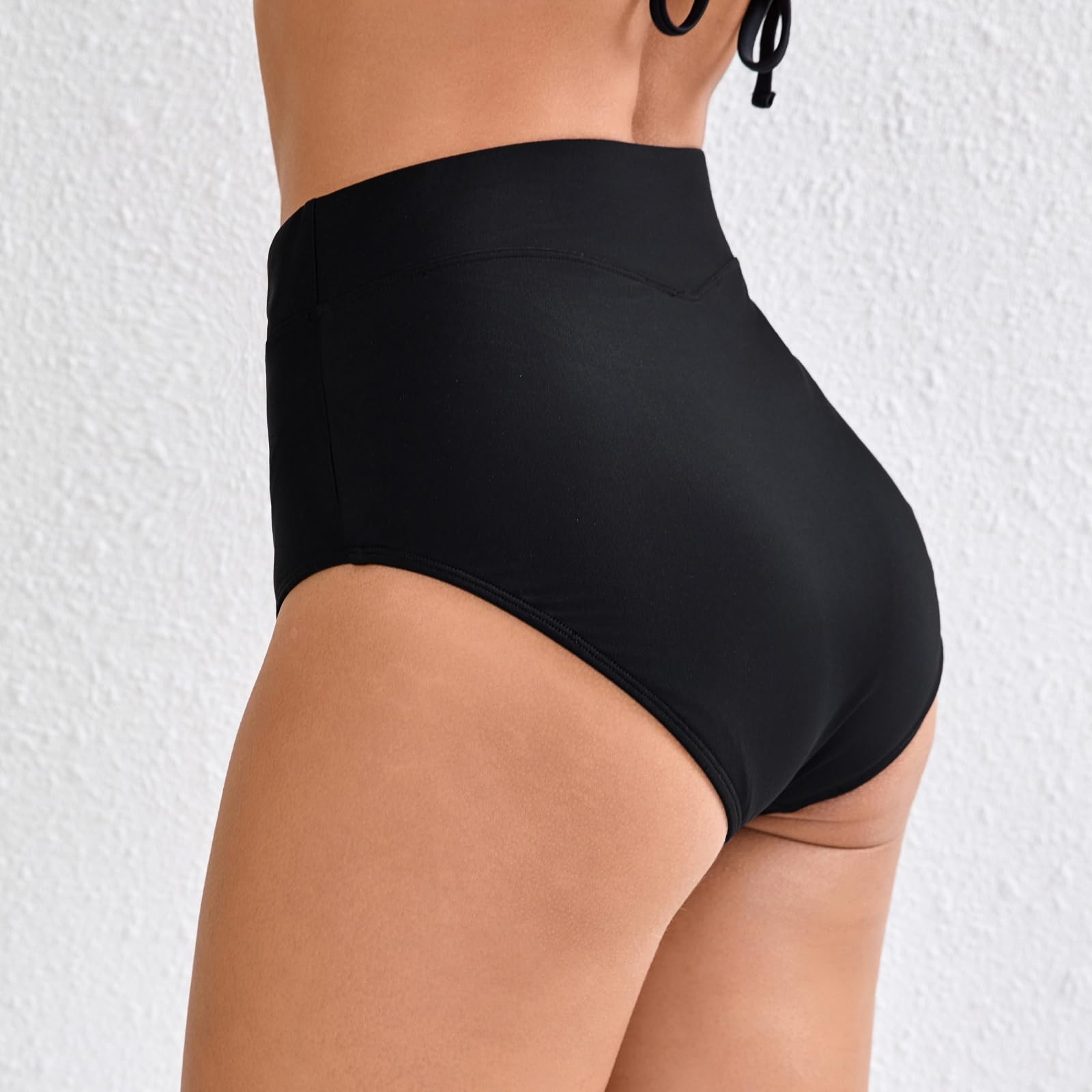 Halcurt Bikinihose Damen Niedrige Taille Verstellbare Seitlicher Schnürung Badehose Schnell Trocknende Schwimmhose Surf Bikini Shorts XS-XL