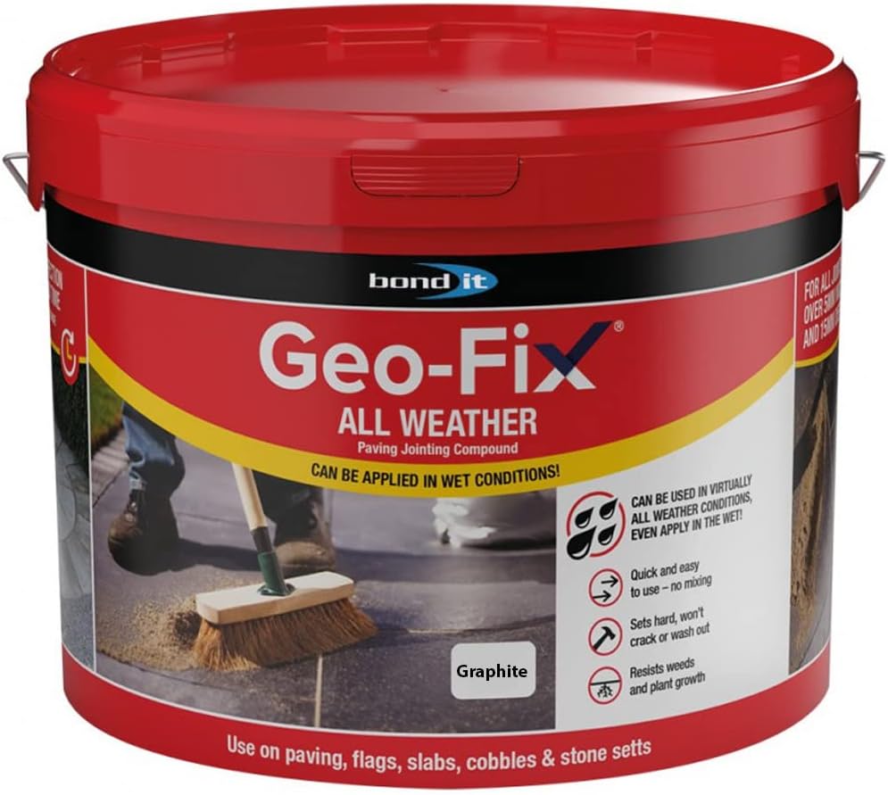 BC ProfilesGeo-Fix All Weather Paving Joint Compound | Permanent Joint Filler for Dry and Wet Conditions with Hydrophobic Characteristics - Graphite - 14 kg