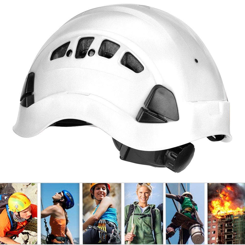 Casco de Casco de Escalada, ABS y PC Half Helmet Bulbe Casco con Alta Fuerza para la Escalada de Roca (White)