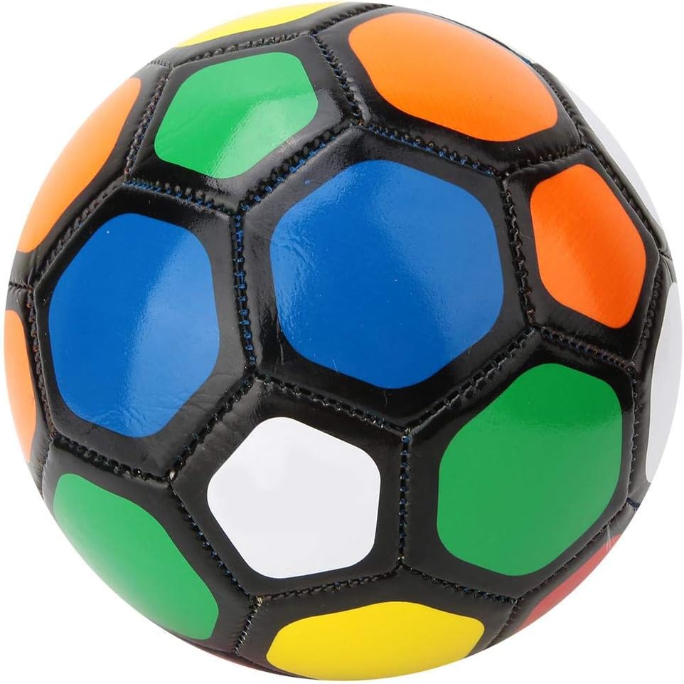 01 Composite Materials Tightness Stable Training Football, PU 13cm / 5.1inch Kid Soccer, Internal for Kids(Colorful Ball): Electronics