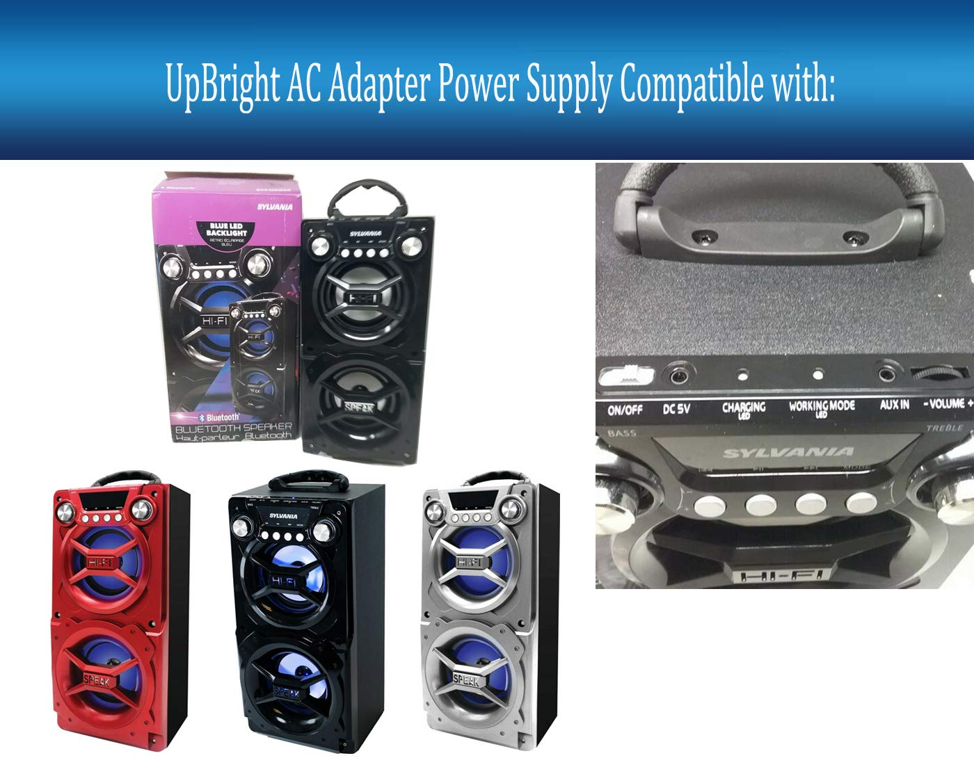 Best sylvania blue led backlit bluetooth speaker Free Shipping